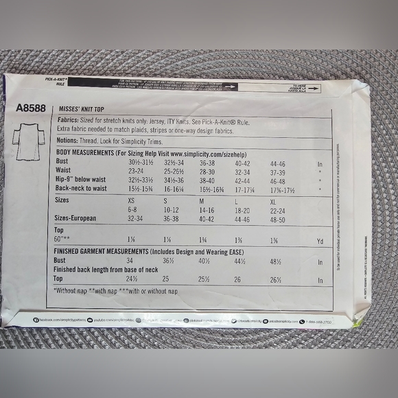 Simplicity Patterns Misses' Knit Top - Picture 4 of 4